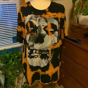 Custom Reverse Dyed Misfits Marilyn Monroe Oversized Tee Shirt